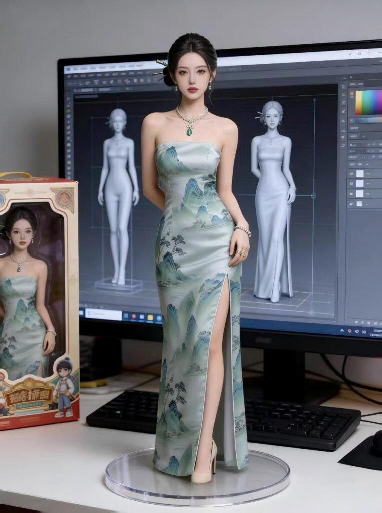 15cm full color realistic 3d custom female portrait sculpture, personalized keepsake