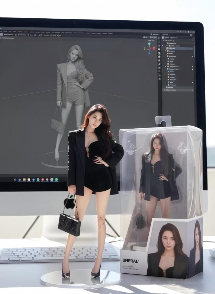 Custom 3D lady portrait figurine made from photo