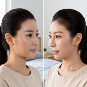 Left and right side face photo standard angle for custom bust statue